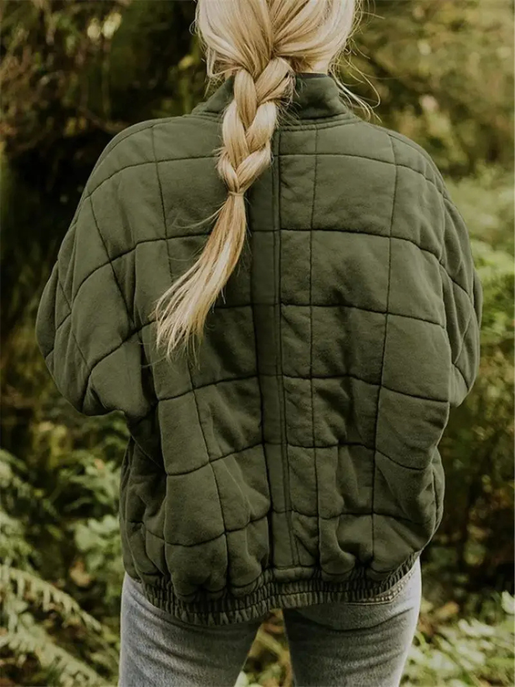 Women's Quilted Casual Zip-Up Jacket