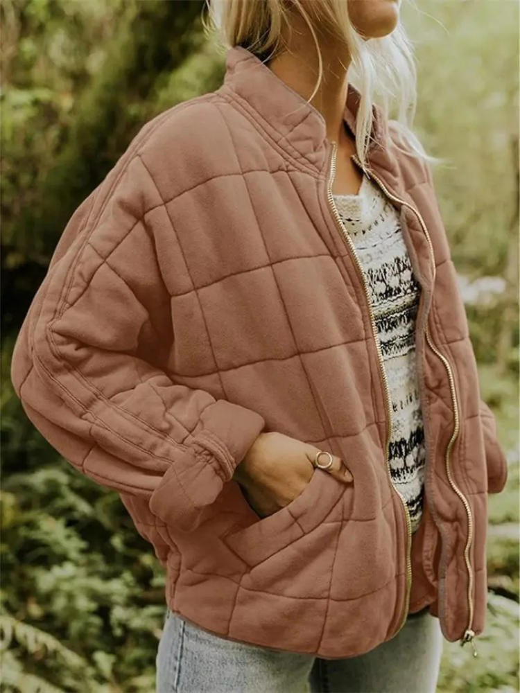 Women's Quilted Casual Zip-Up Jacket