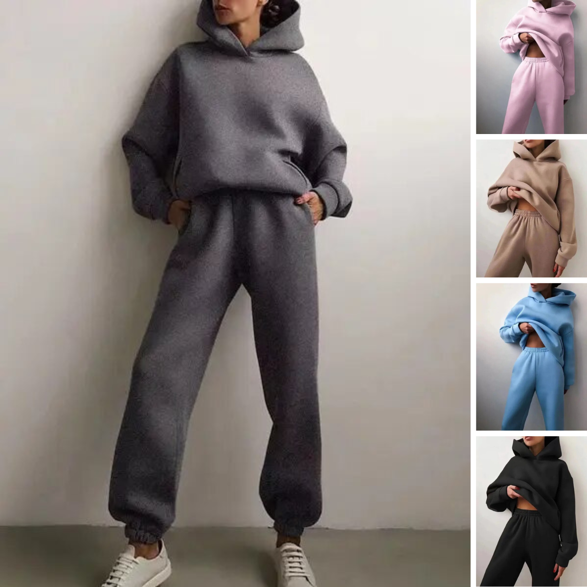 Women's Loungewear Set – Hoodie and Jogging Pants for Winter