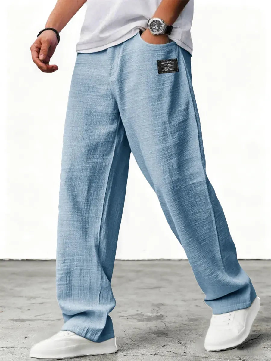 Men's Relaxed Casual Loose Fit Wide-Leg Pants
