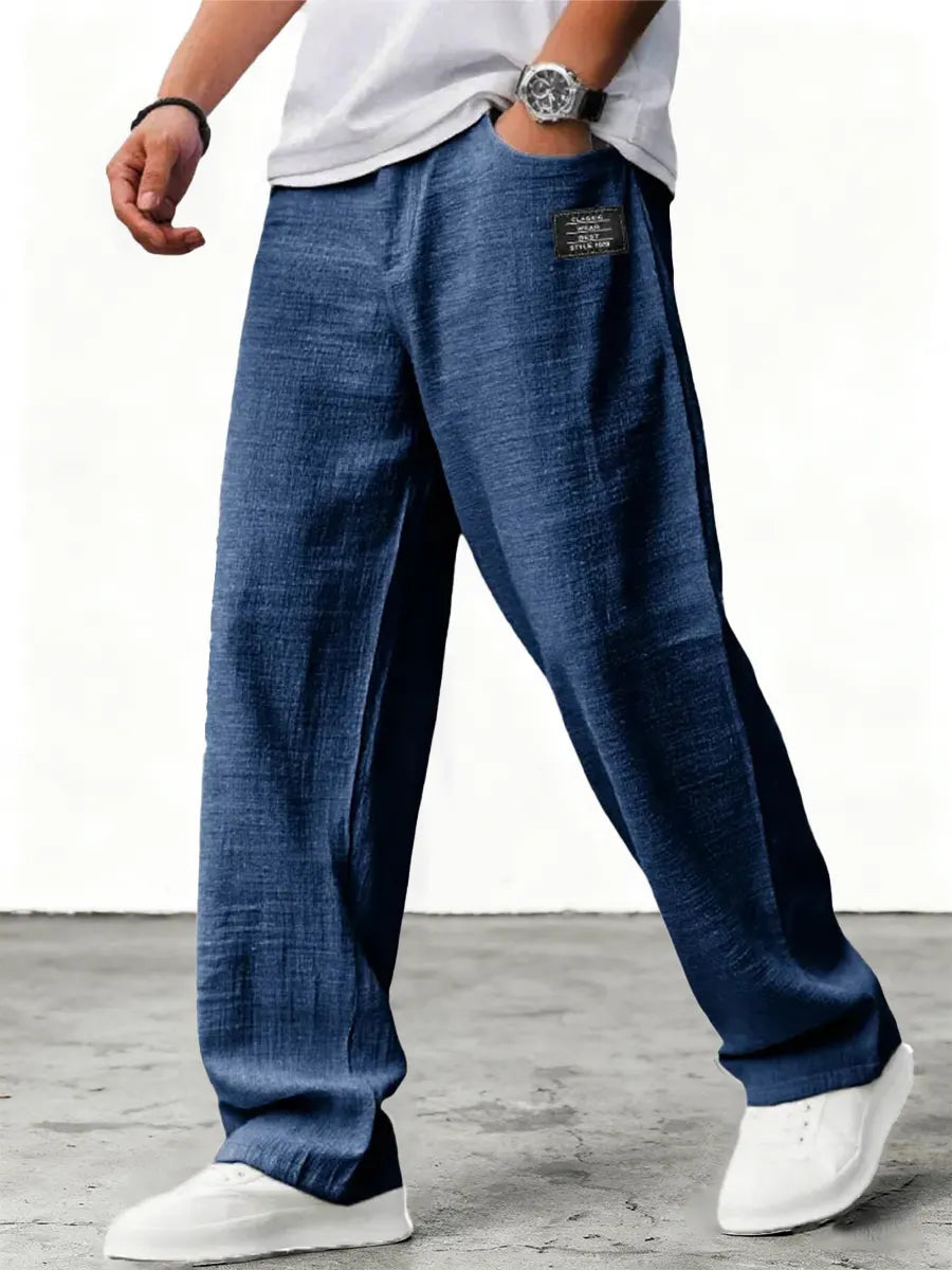 Men's Relaxed Casual Loose Fit Wide-Leg Pants