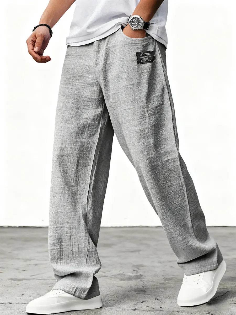 Men's Relaxed Casual Loose Fit Wide-Leg Pants