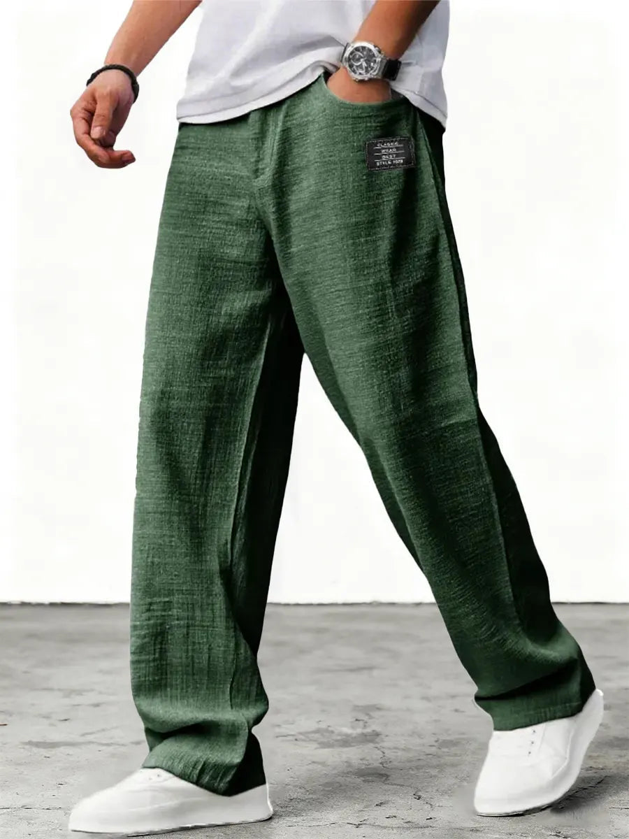 Men's Relaxed Casual Loose Fit Wide-Leg Pants