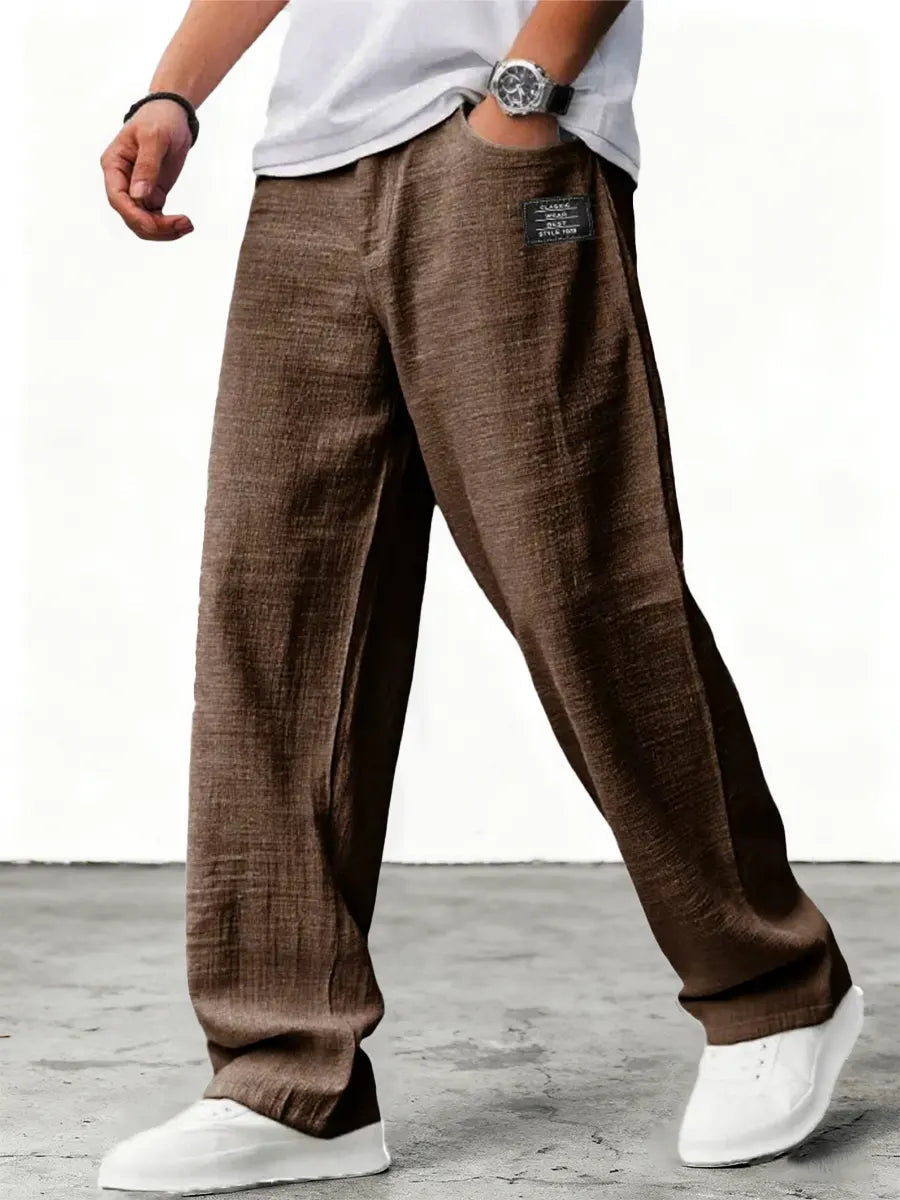 Men's Relaxed Casual Loose Fit Wide-Leg Pants