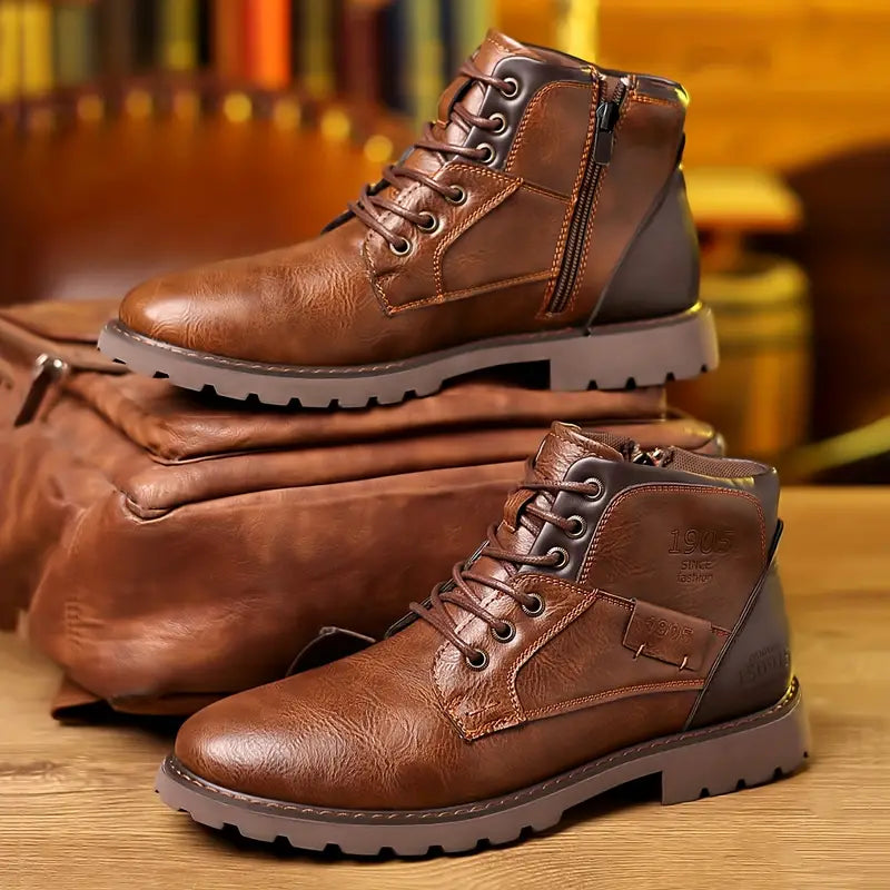 Stylish Men's Boots with Practical Zipper