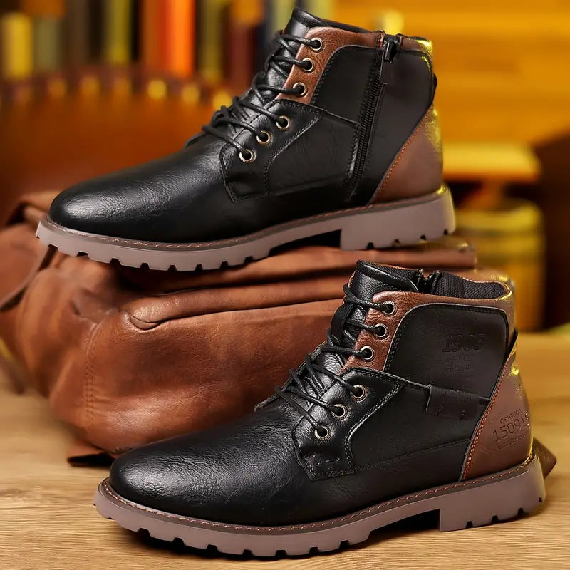 Stylish Men's Boots with Practical Zipper