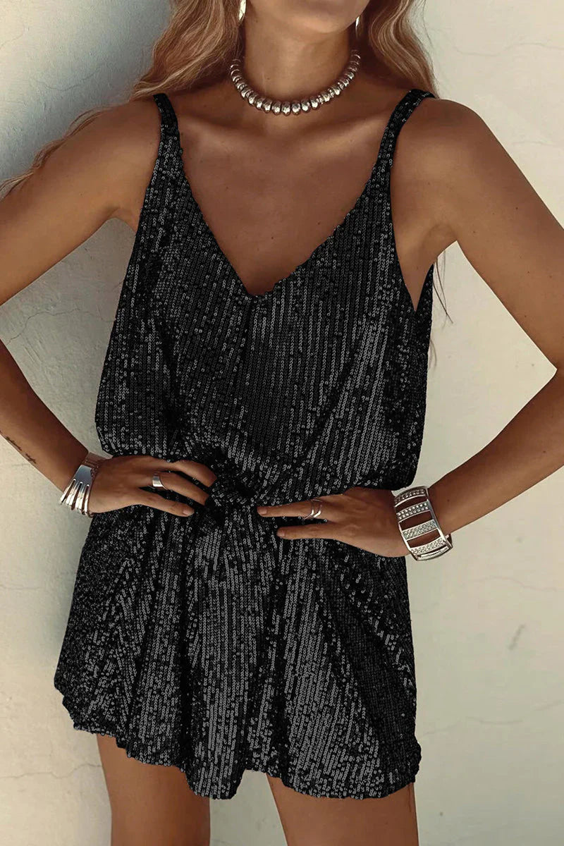 Sparkly Sequin Sleeveless Mini Dress for Women