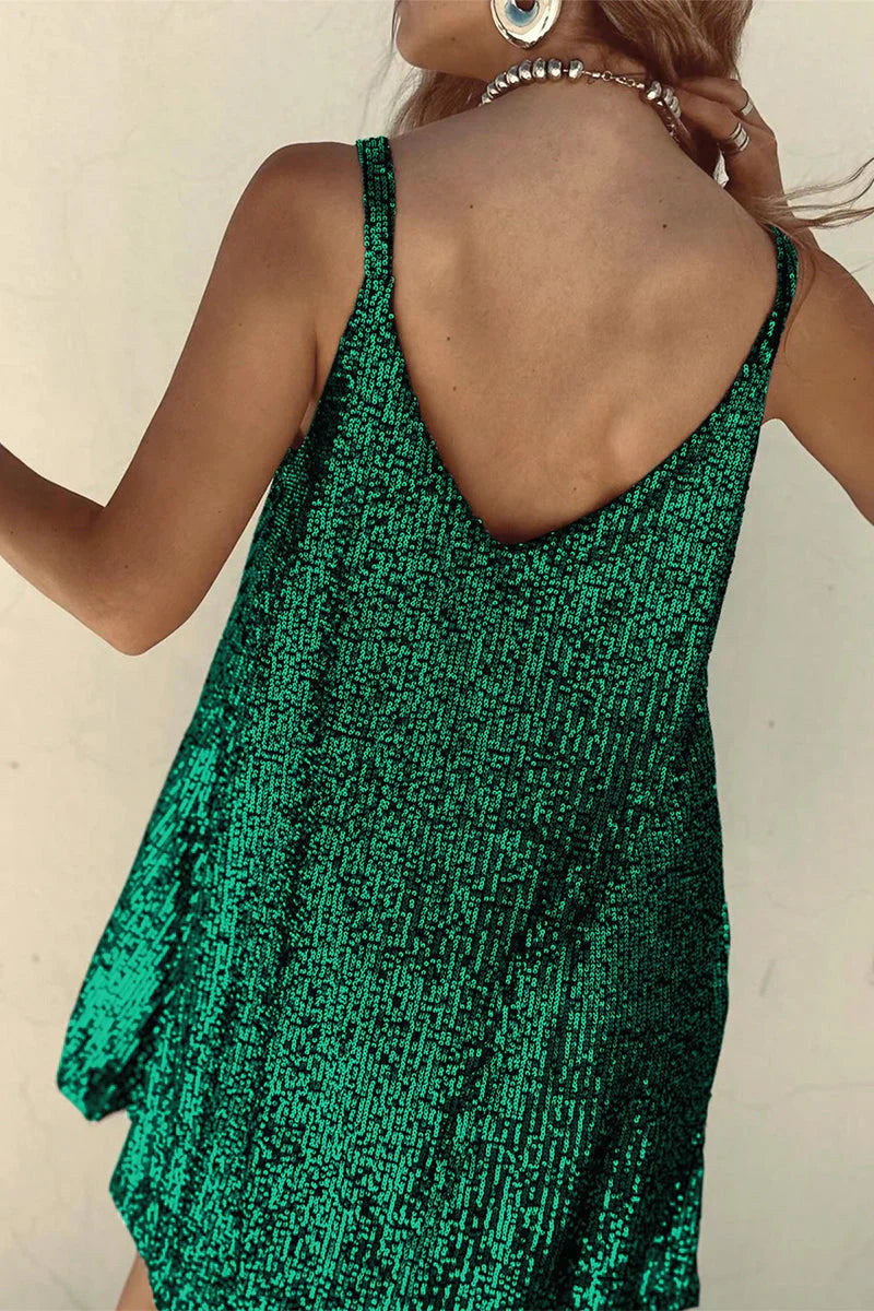 Sparkly Sequin Sleeveless Mini Dress for Women
