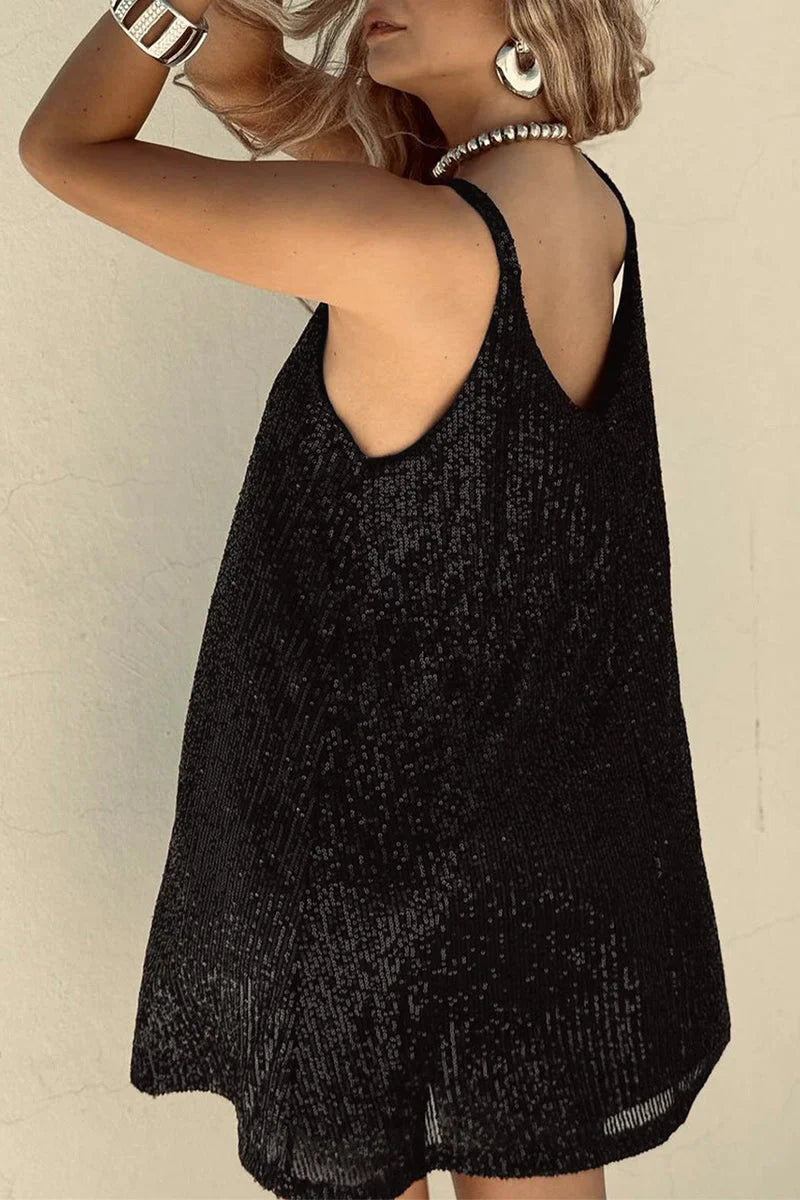 Sparkly Sequin Sleeveless Mini Dress for Women