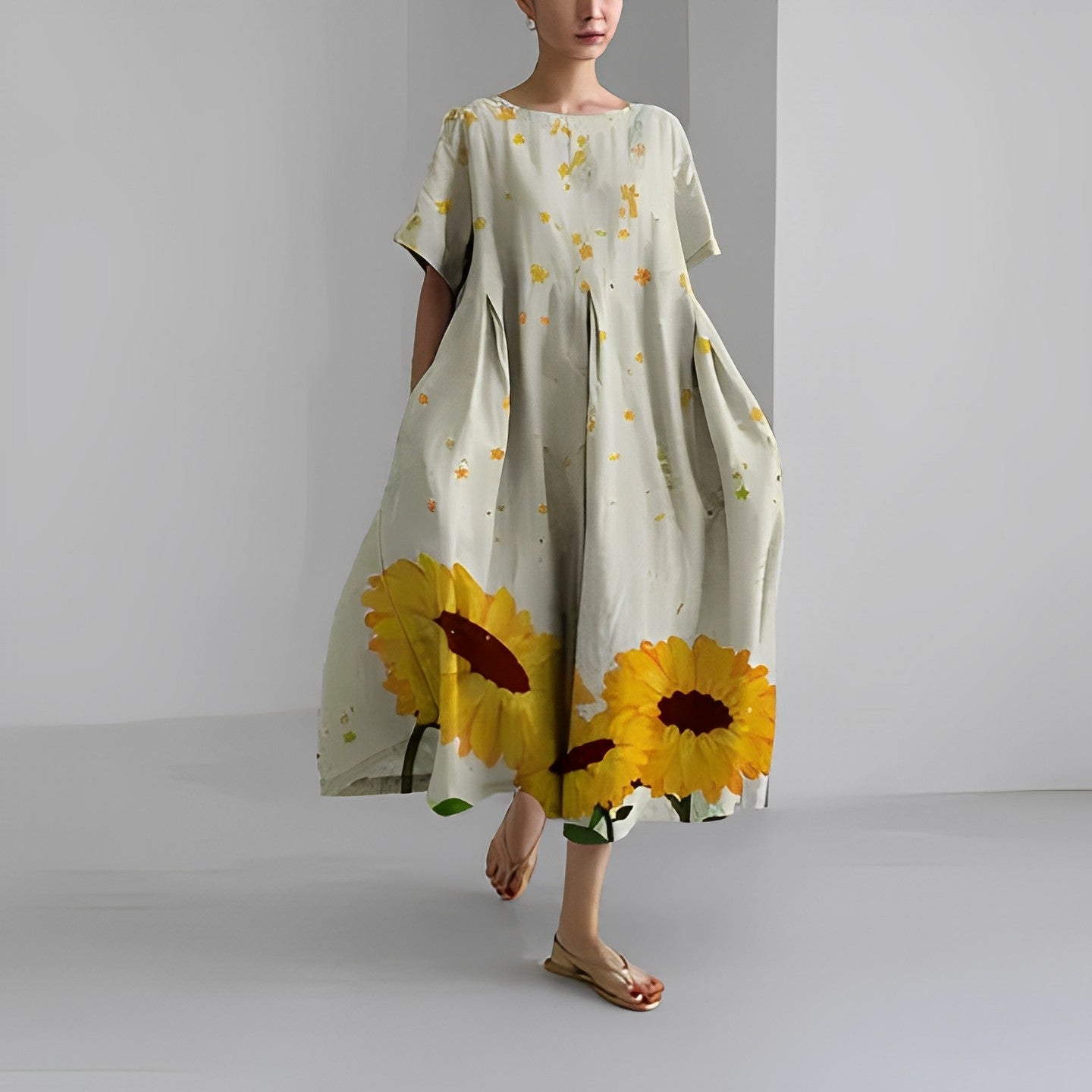 Women's Floral Print Oversized Maxi Dress