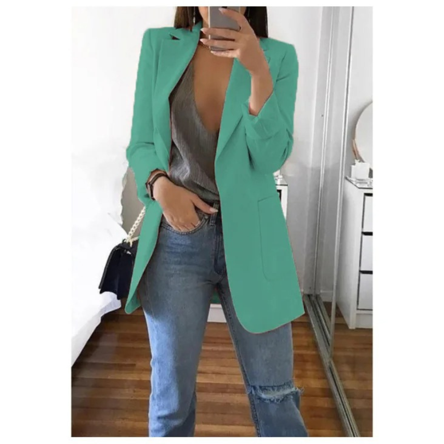 Women's Tailored Longline Open Front Blazer