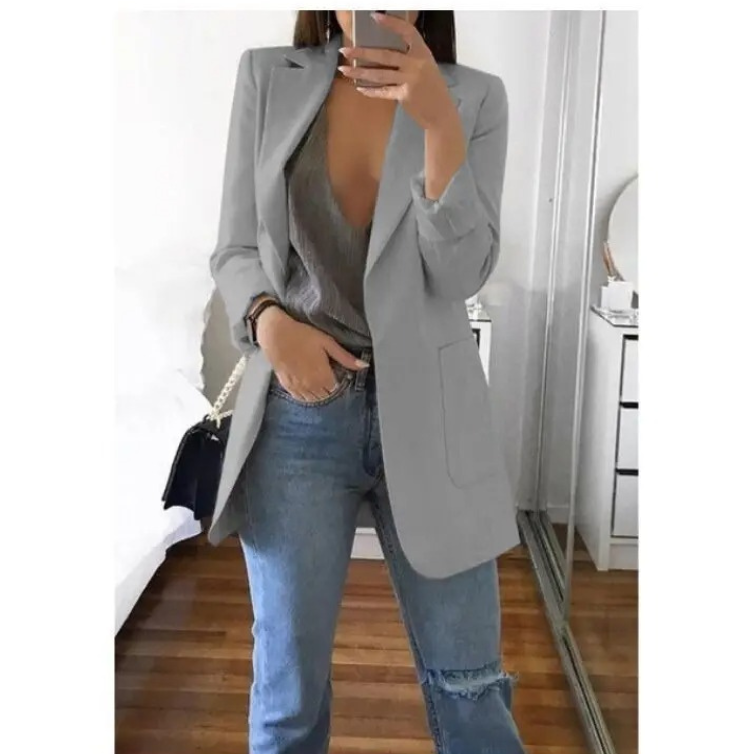Women's Tailored Longline Open Front Blazer
