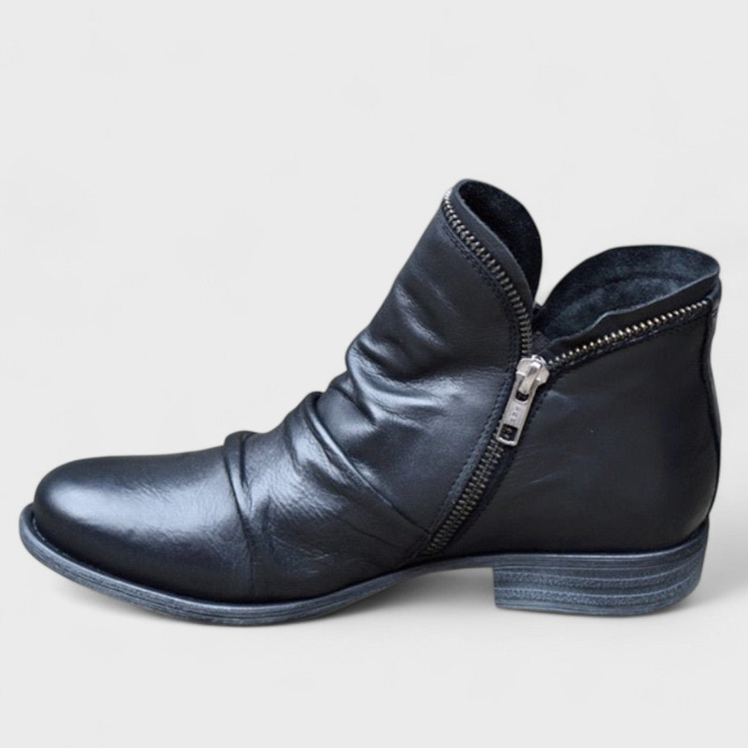 Women’s Stylish Side-Zip Low Heel Ankle Boots