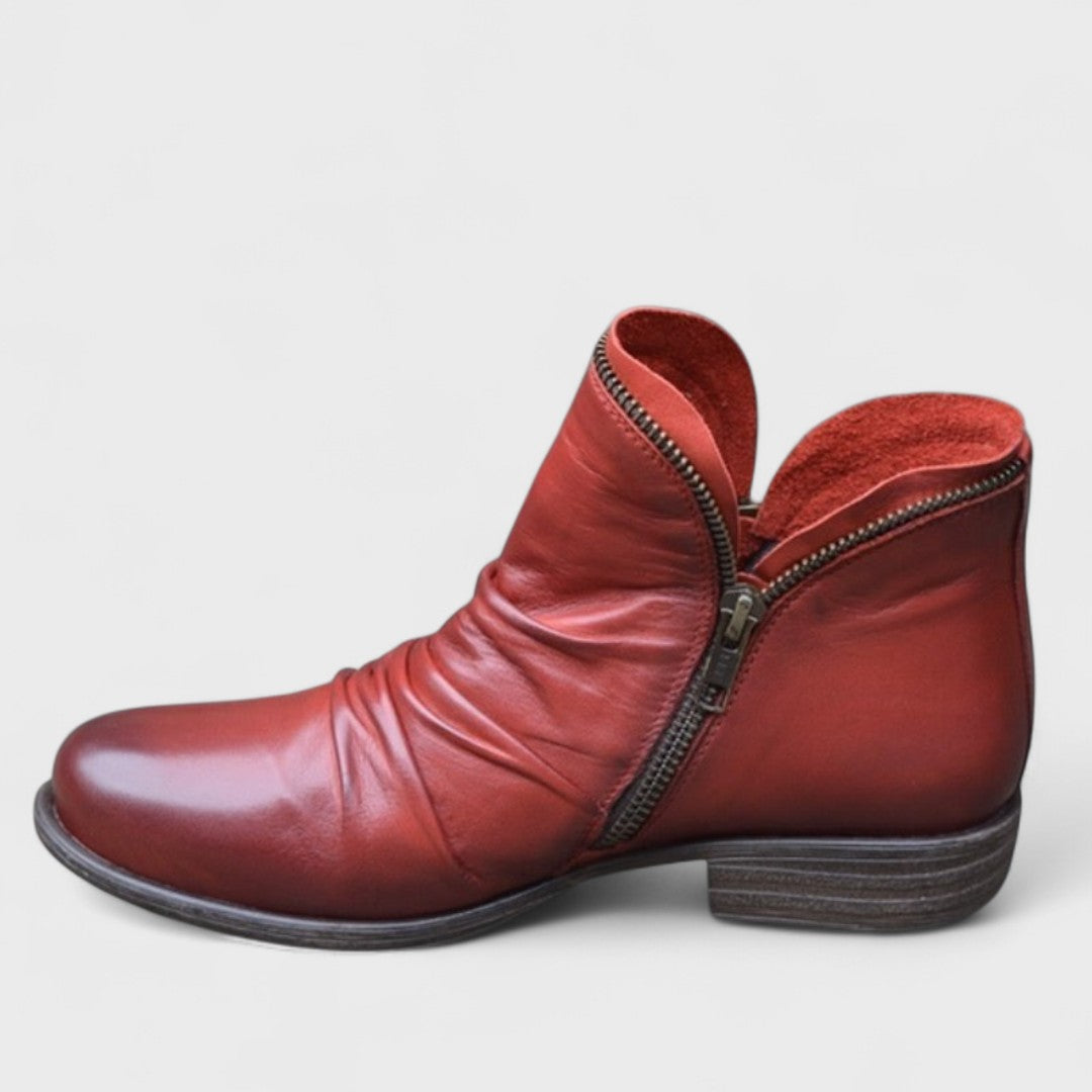 Women’s Stylish Side-Zip Low Heel Ankle Boots