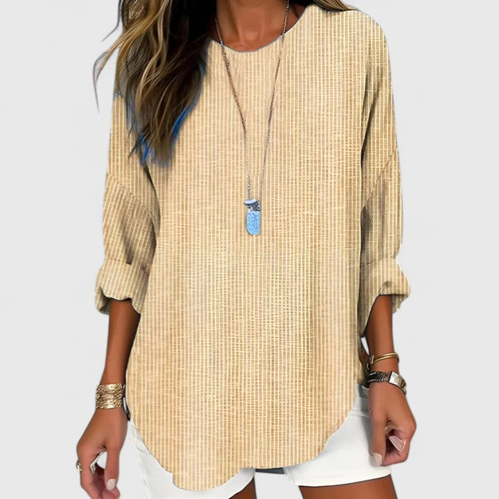 Women's Relaxed Striped Crew Neck Blouse