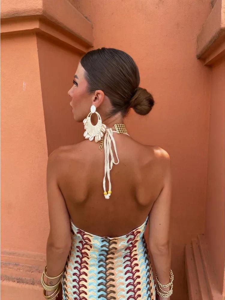 Boho Halter Maxi Dress for Women