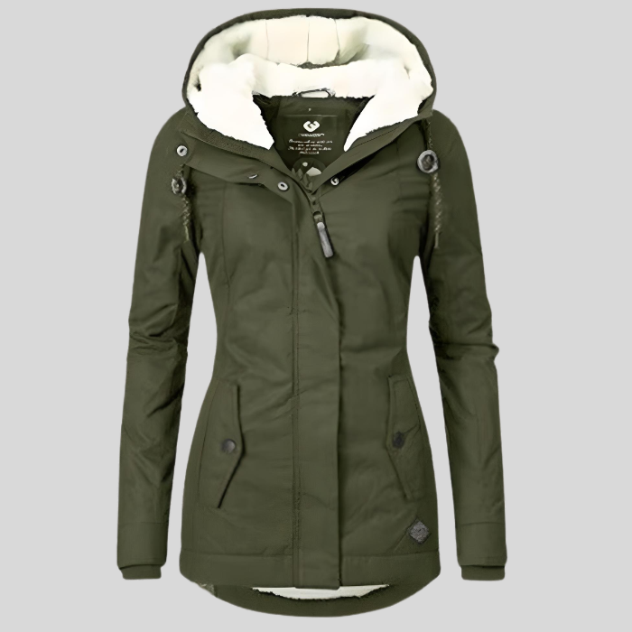 Women's Hooded Fleece-Lined Winter Parka Jacket