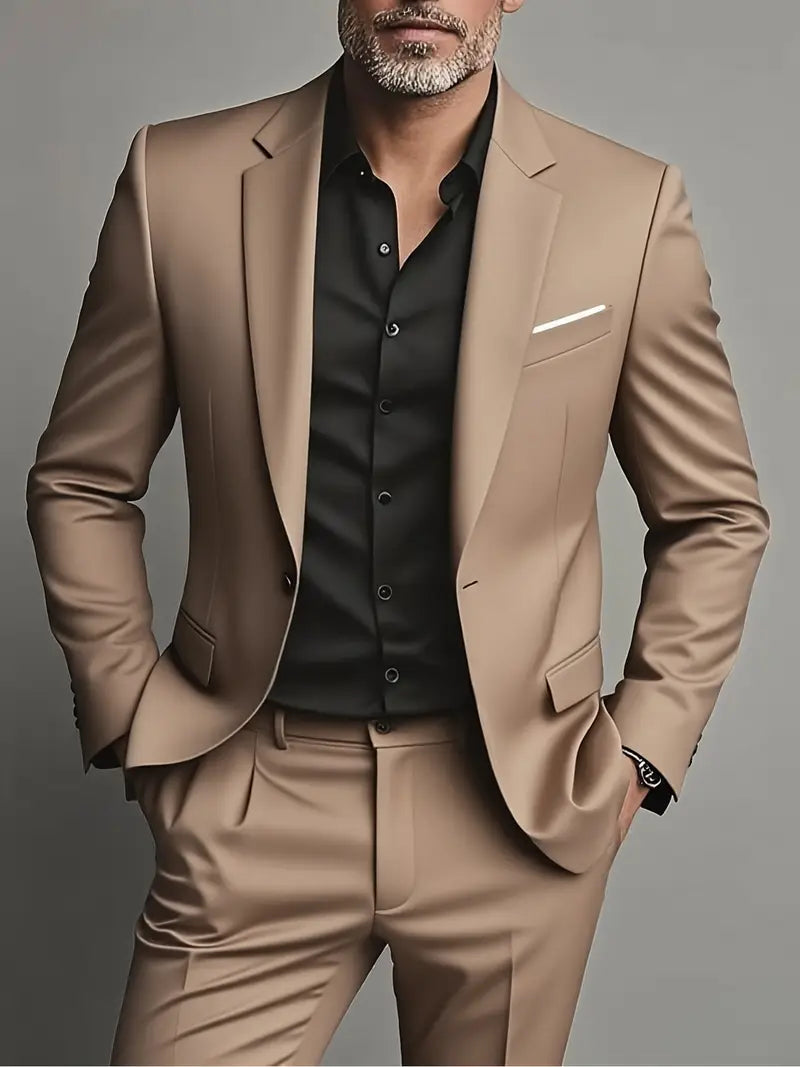 Men's Tailored Two-Piece Suit Set