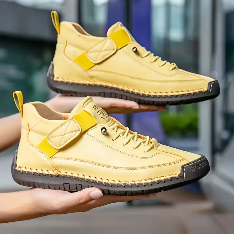 Women's Lace-Up Leather Walking Sneakers