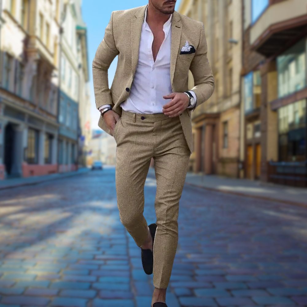 Elegant Slim Fit Men's Summer Suit - Lightweight and Breathable
