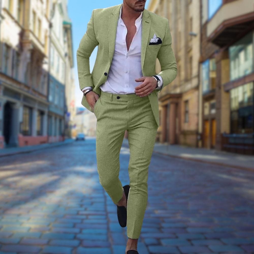 Elegant Slim Fit Men's Summer Suit - Lightweight and Breathable