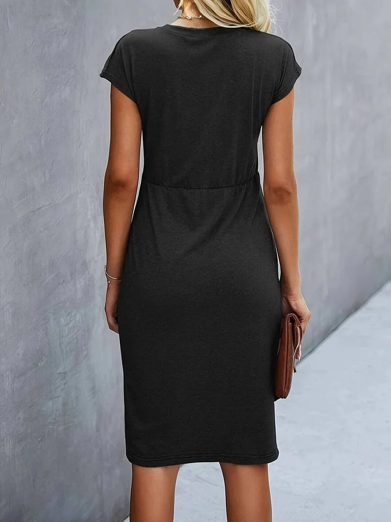 Elegant Ruched Midi Dress for Women
