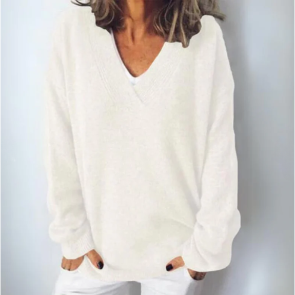 Women's Casual V-Neck Soft Sweater