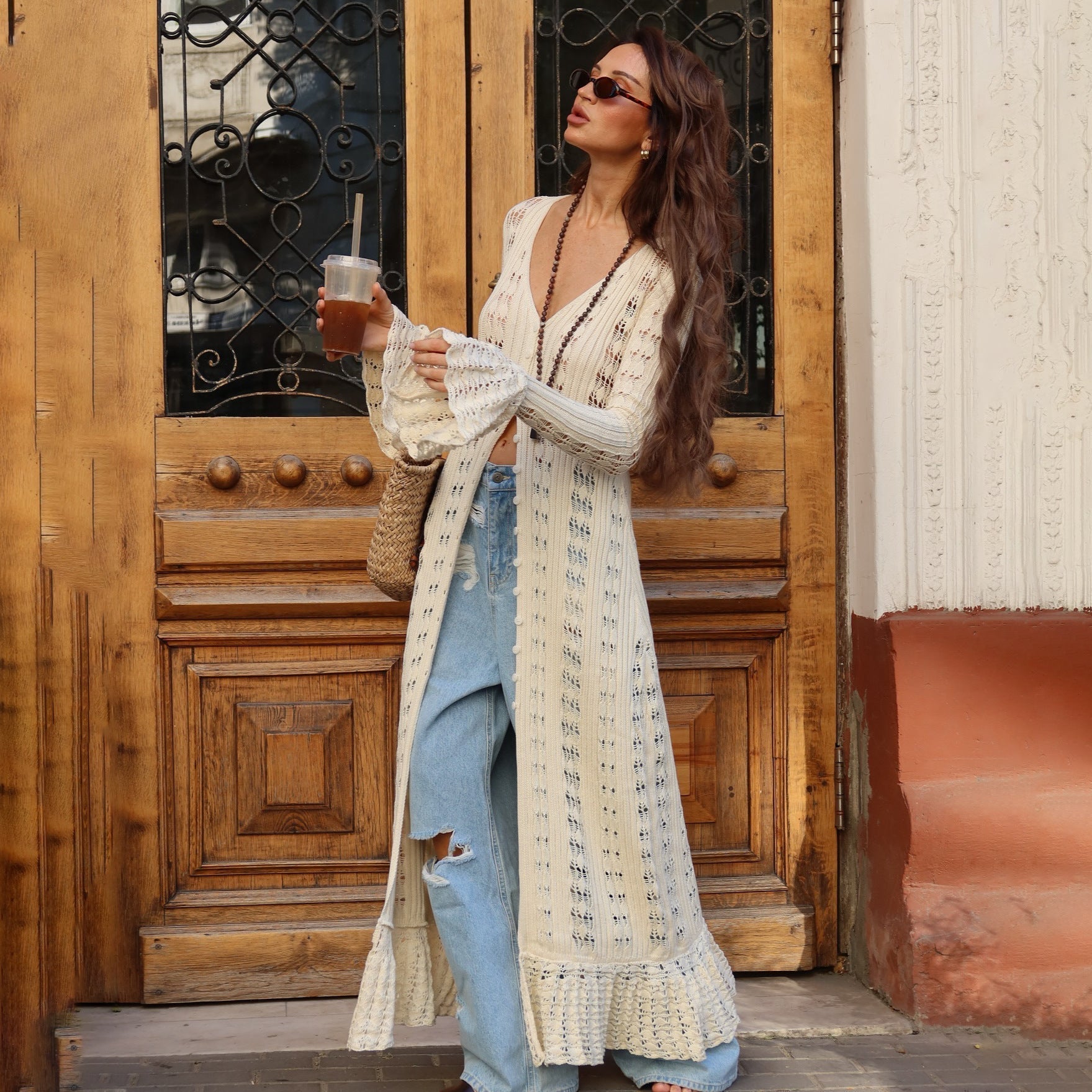 Stylish Long Bohemian Women's Cardigan