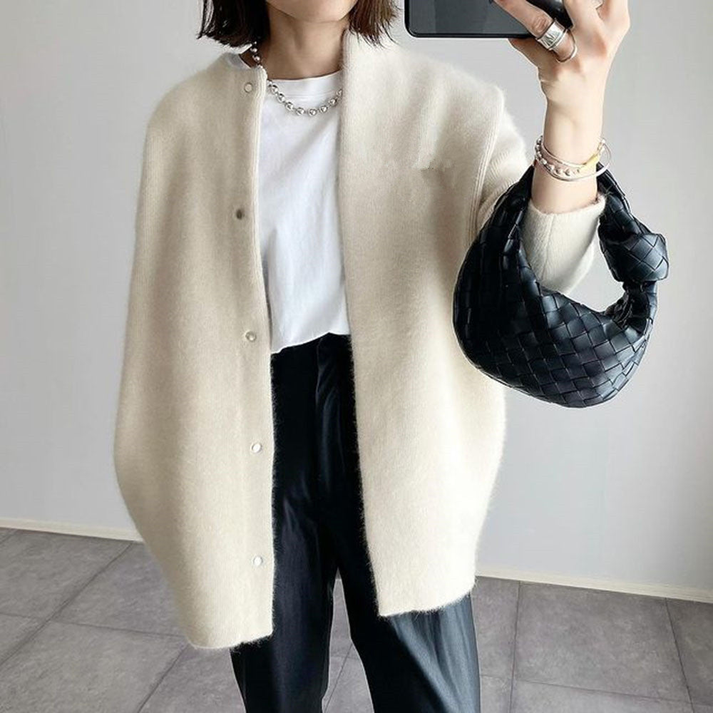 Women’s Open Front Button-Up Knit Cardigan