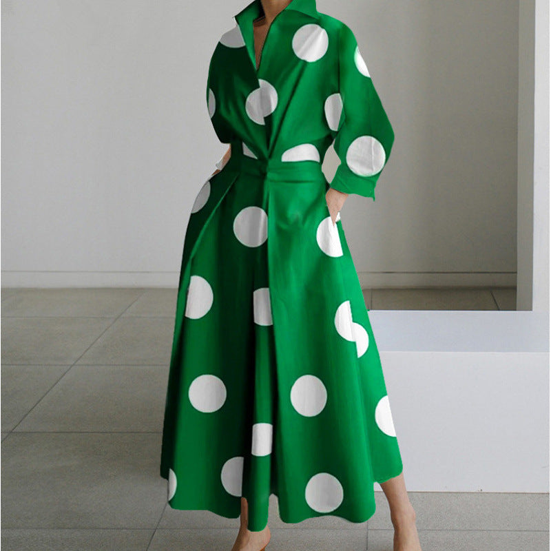 Women's Front Wrap Collared Maxi Dress