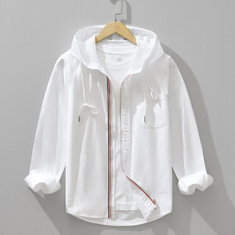 Men's Casual Zip-Up Windbreaker Hooded Jacket