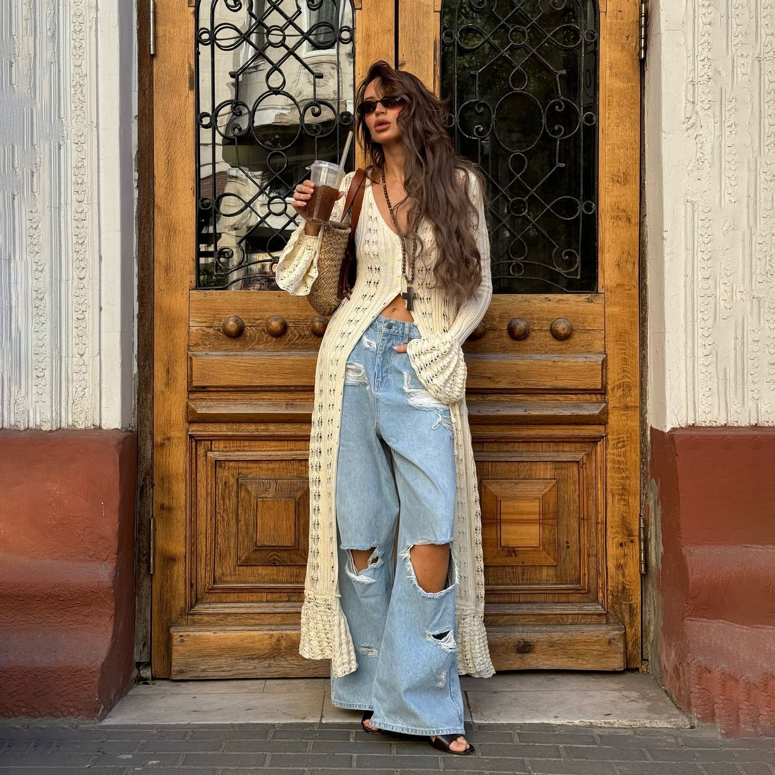 Stylish Long Bohemian Women's Cardigan