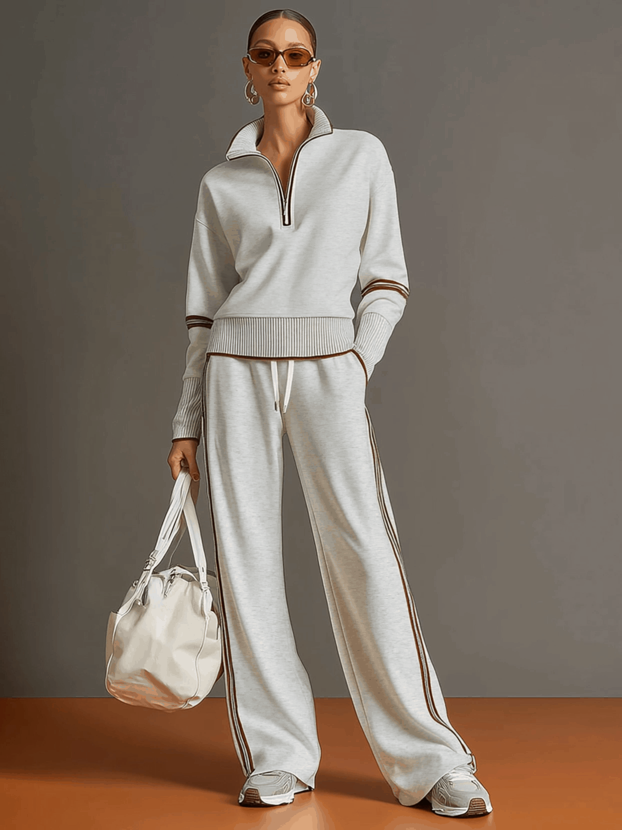 Women's Long Sleeve Half-Zip Co-Ord Tracksuit Set