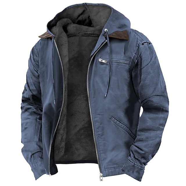 Men’s Hooded Winter Jacket with Fleece Lining
