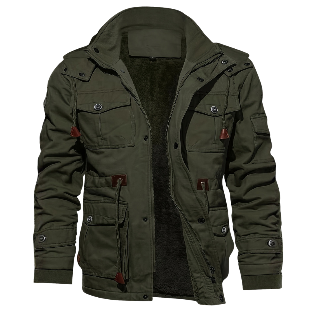 Men's Multi-Pocket Hooded Utility Jacket