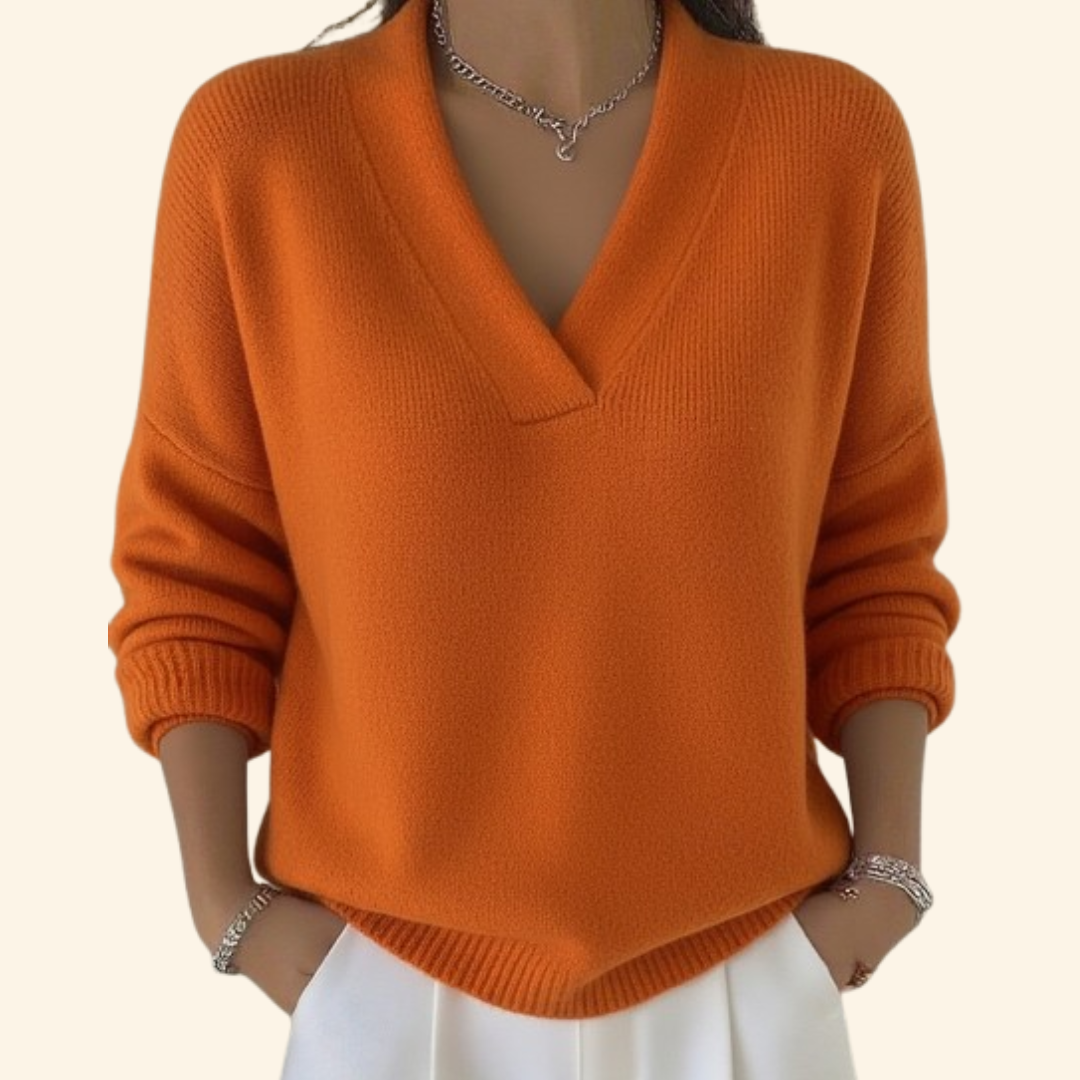 Women’s V-Neck Casual Pullover Sweater