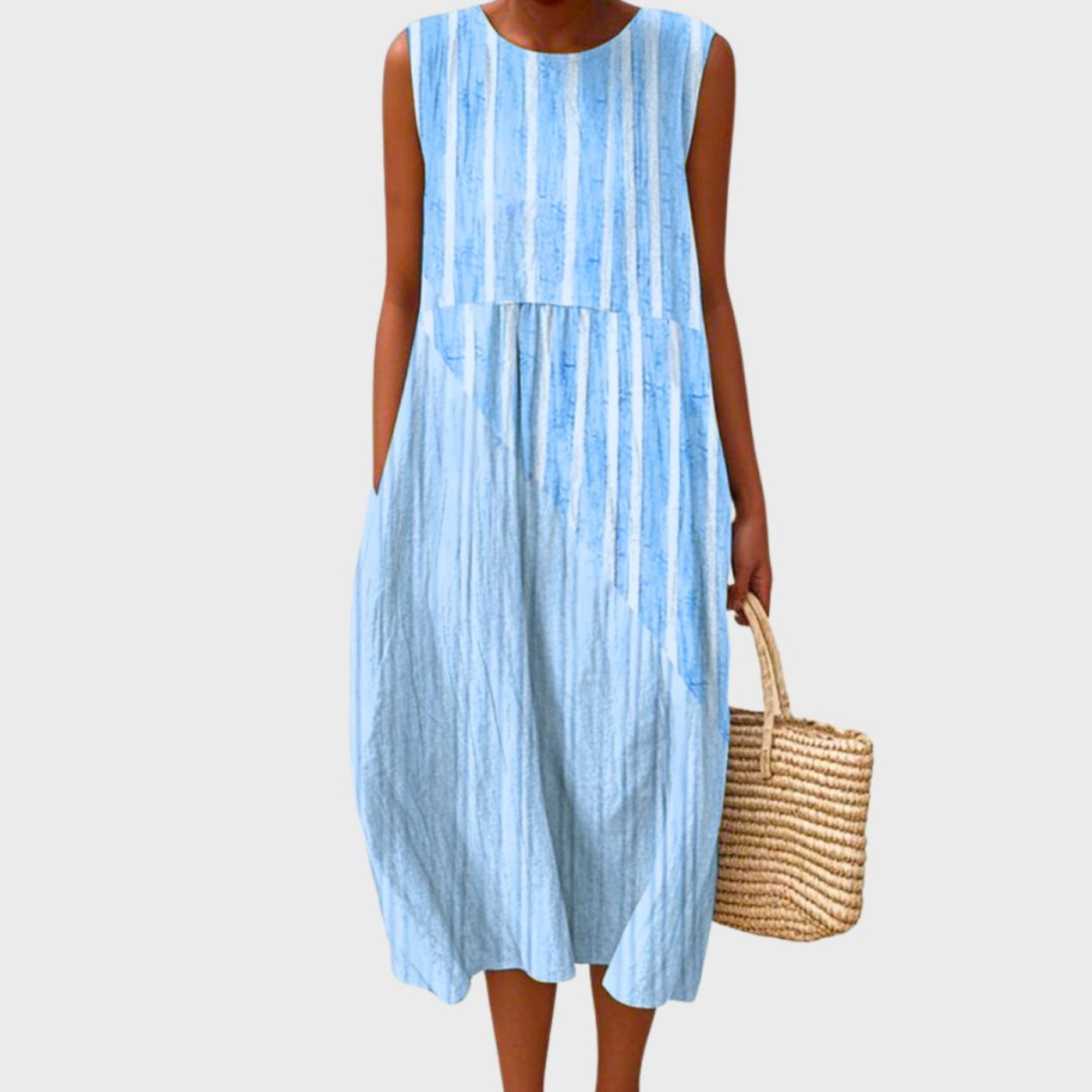 Casual Sleeveless Relaxed Midi Dress with Comfortable Fit