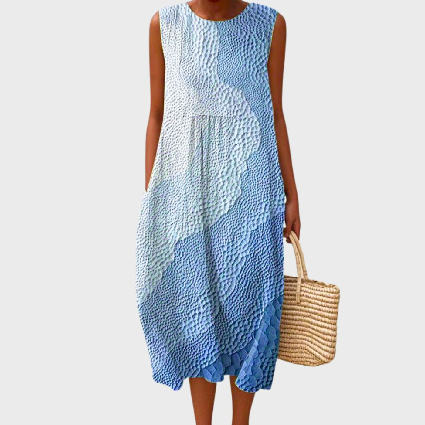 Casual Sleeveless Relaxed Midi Dress with Comfortable Fit