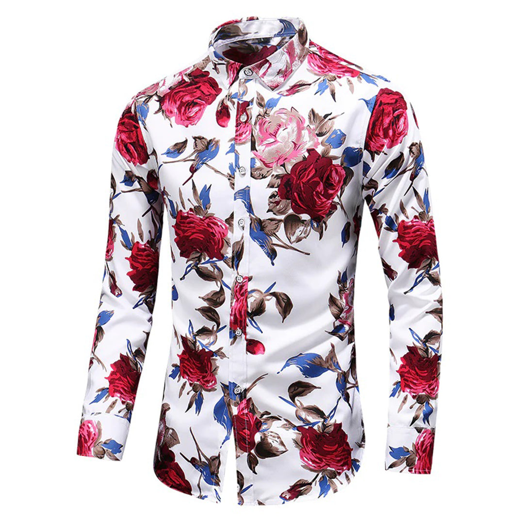 Men’s Bold Floral Long Sleeve Statement Shirt