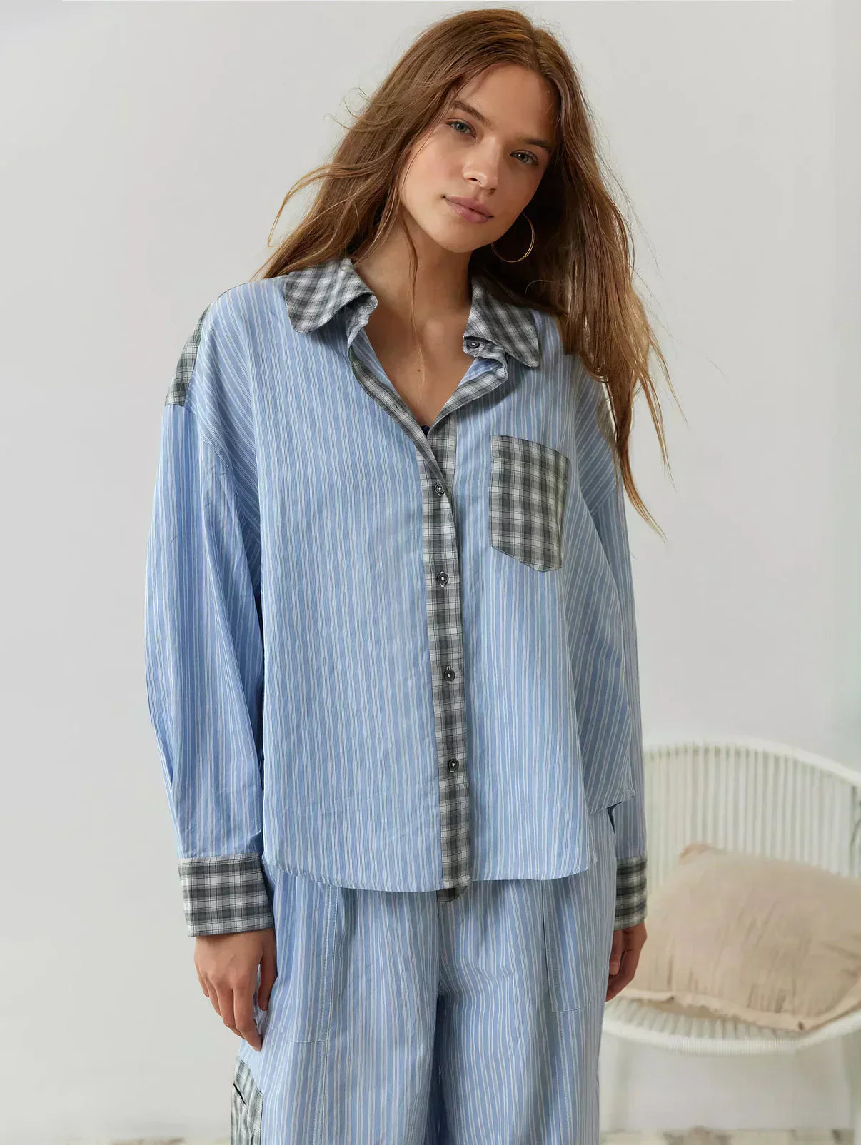 Women’s Relaxed Checkered Pajama Set