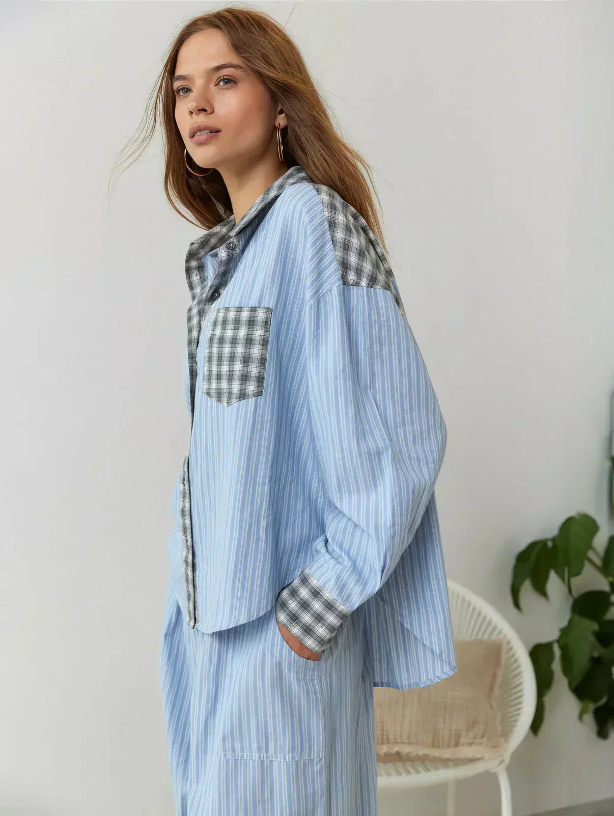 Women’s Relaxed Checkered Pajama Set
