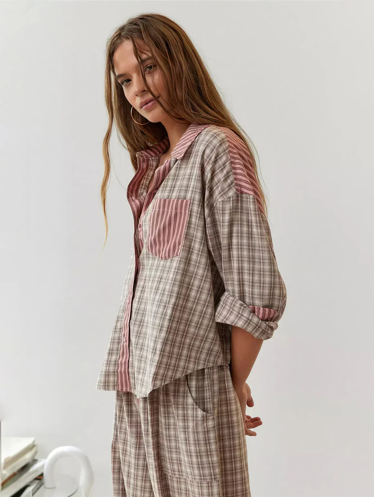Women’s Relaxed Checkered Pajama Set