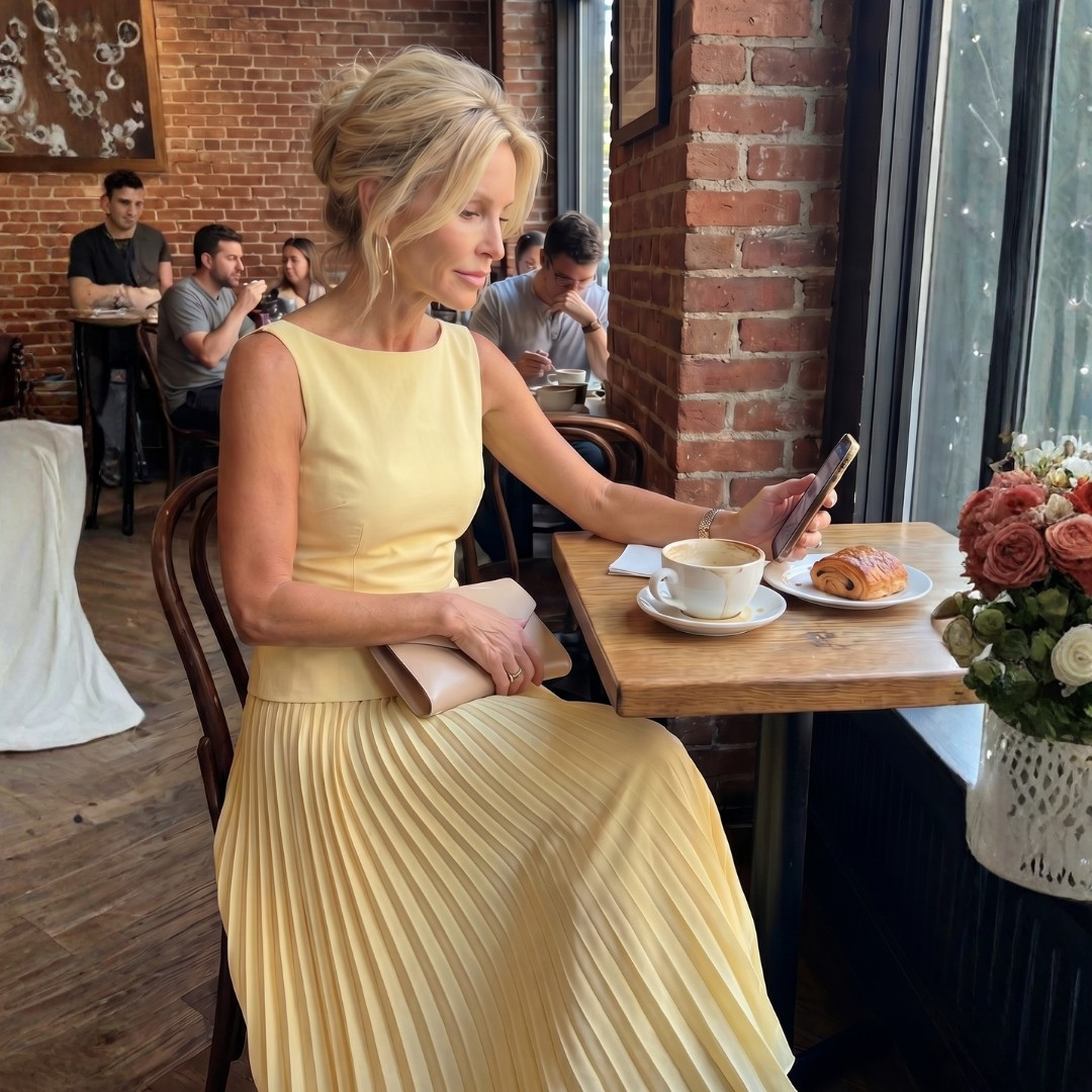 Women's Sleeveless Peplum Top & Pleated Maxi Skirt Set