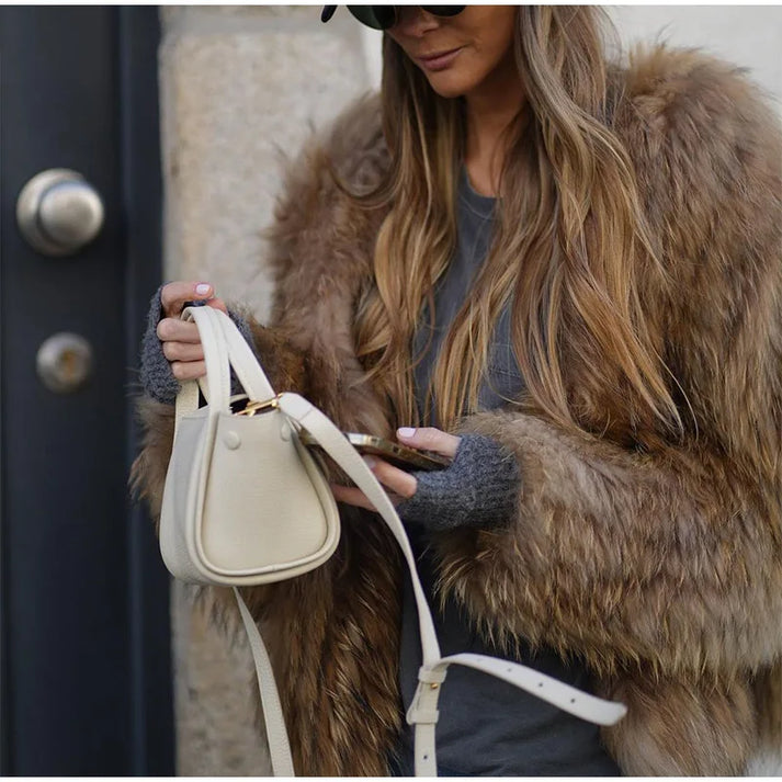 Women’s Cosy Oversized Plush Faux Fur Coat