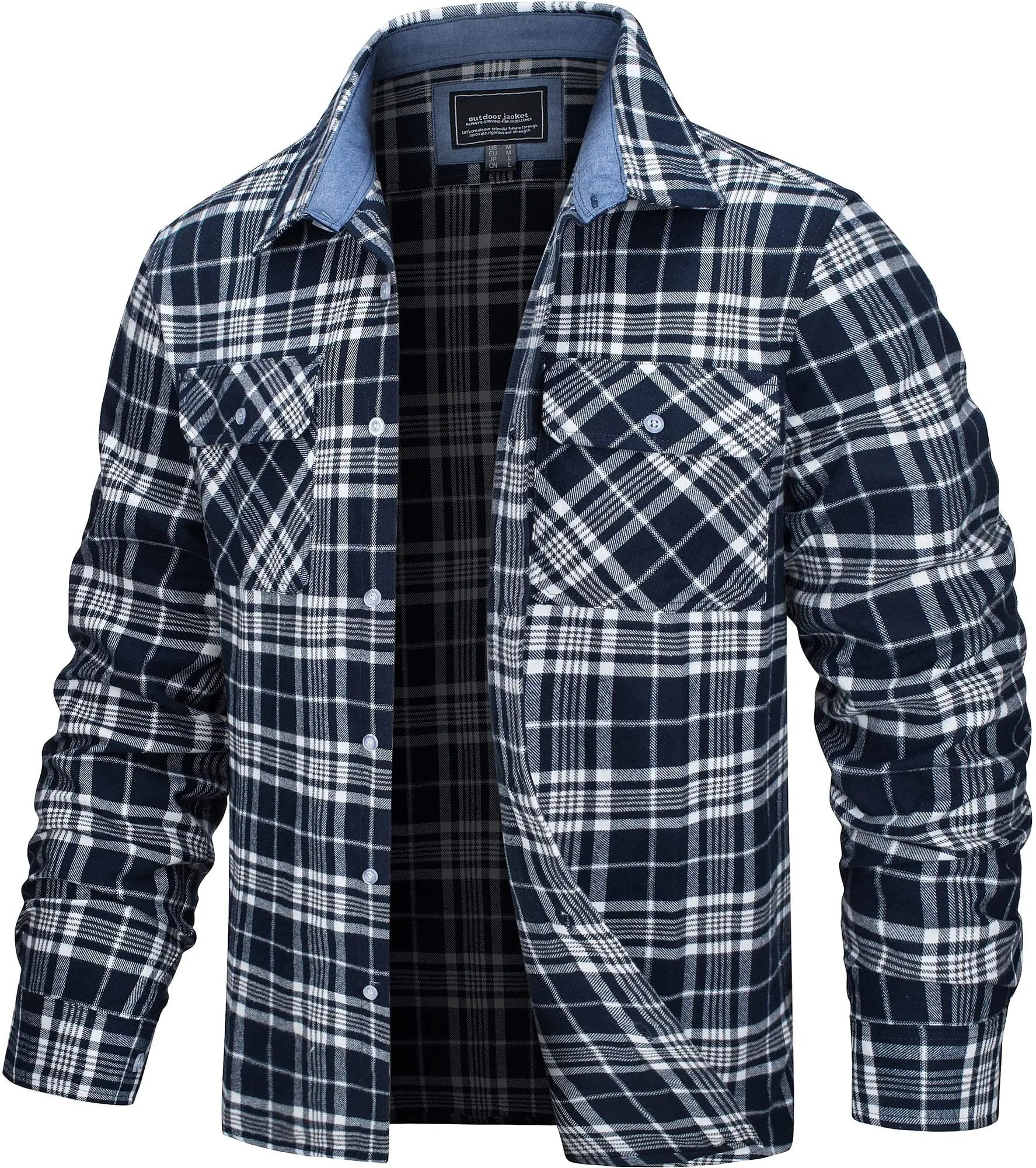Stylish Cotton Checked Flannel Shirt Jacket