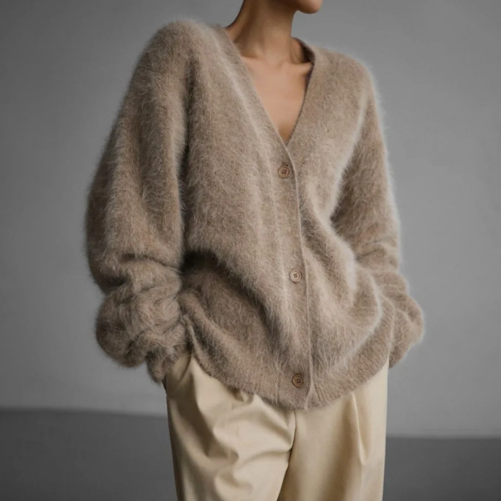 Women's Fluffy Oversized Knit Cardigan