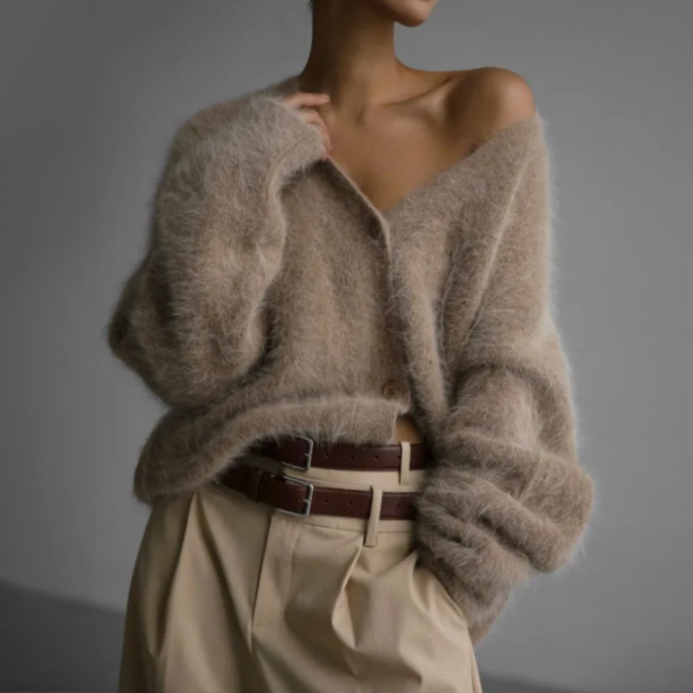Women's Fluffy Oversized Knit Cardigan
