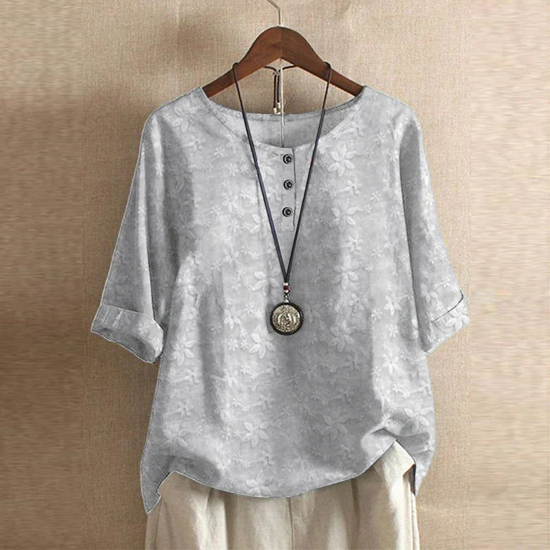 Women's Vintage-Inspired Floral Print Blouse