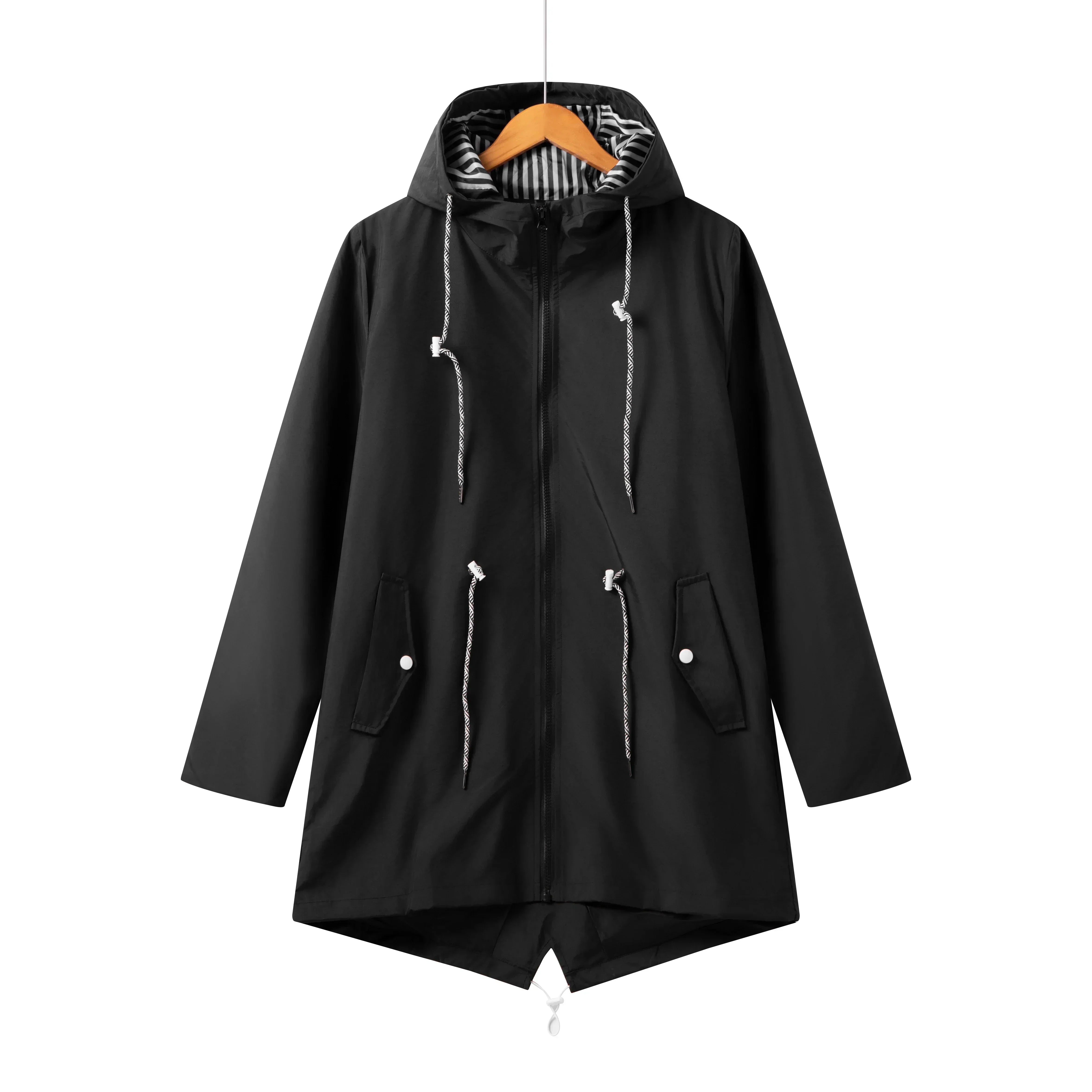 Stylish Women's Waterproof Trench Coat with Hood | Casual