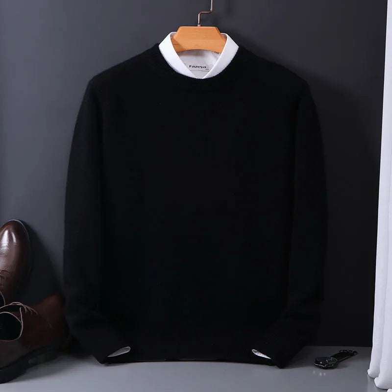 Men's Crew Neck Soft Knit Long Sleeve Sweater